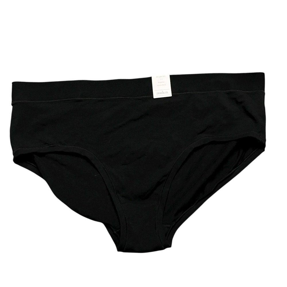Auden Panties Cotton Blend Hipster Black 4XL 28-30 Plus Size NEW Tagless